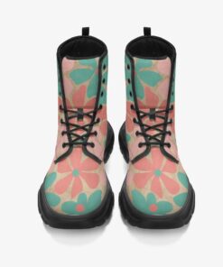 Vintage Flower Power Leather Boots Ra30