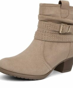 Round Toe Comfort Low Heel Boots RA47